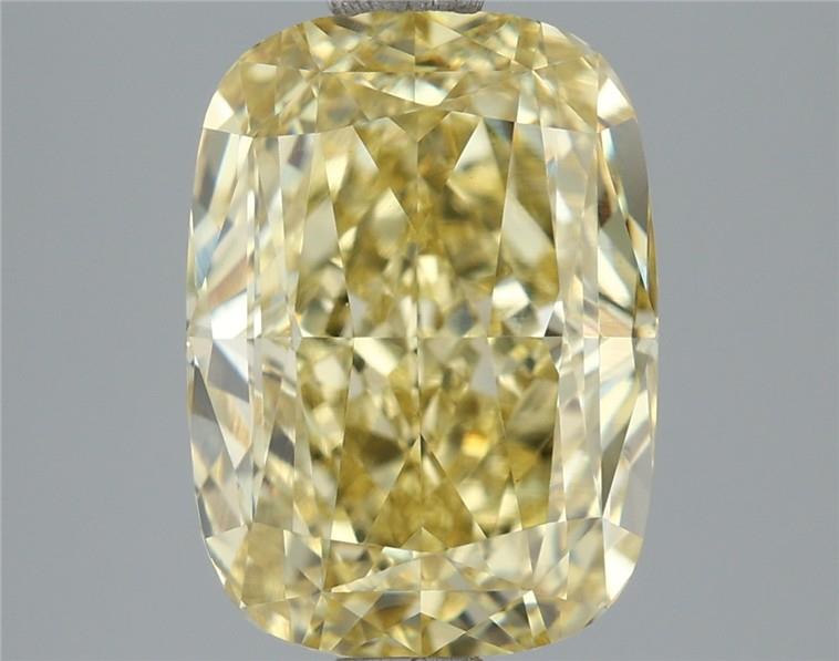 3.07 ct LabGrown Barevný Cushion Fancy Intense Yellow VVS2