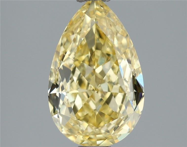 2.01ct Fancy Intense Yellow VS1 PEAR MODIFIED BRILLIANT