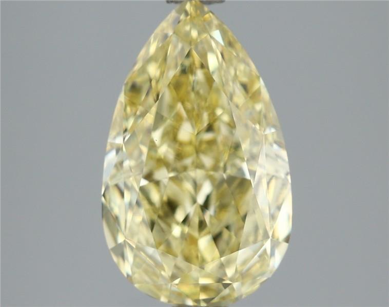 3.02ct Fancy Intense Yellow VS1 PEAR MODIFIED BRILLIANT