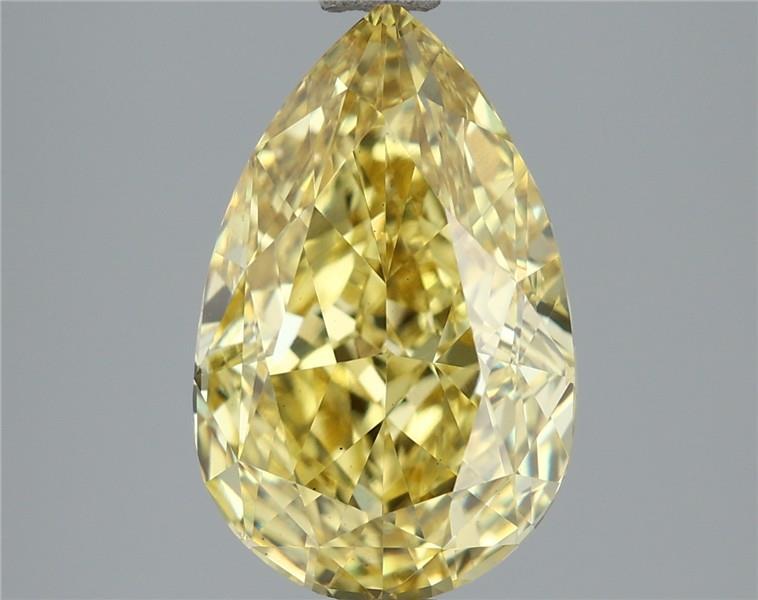 3.06ct FANCY 
VIVID 
YELLOW VS1 PEAR MODIFIED BRILLIANT